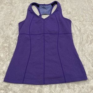 Athleta M Women's Knit Built in Bra Purple Top-Excellent!